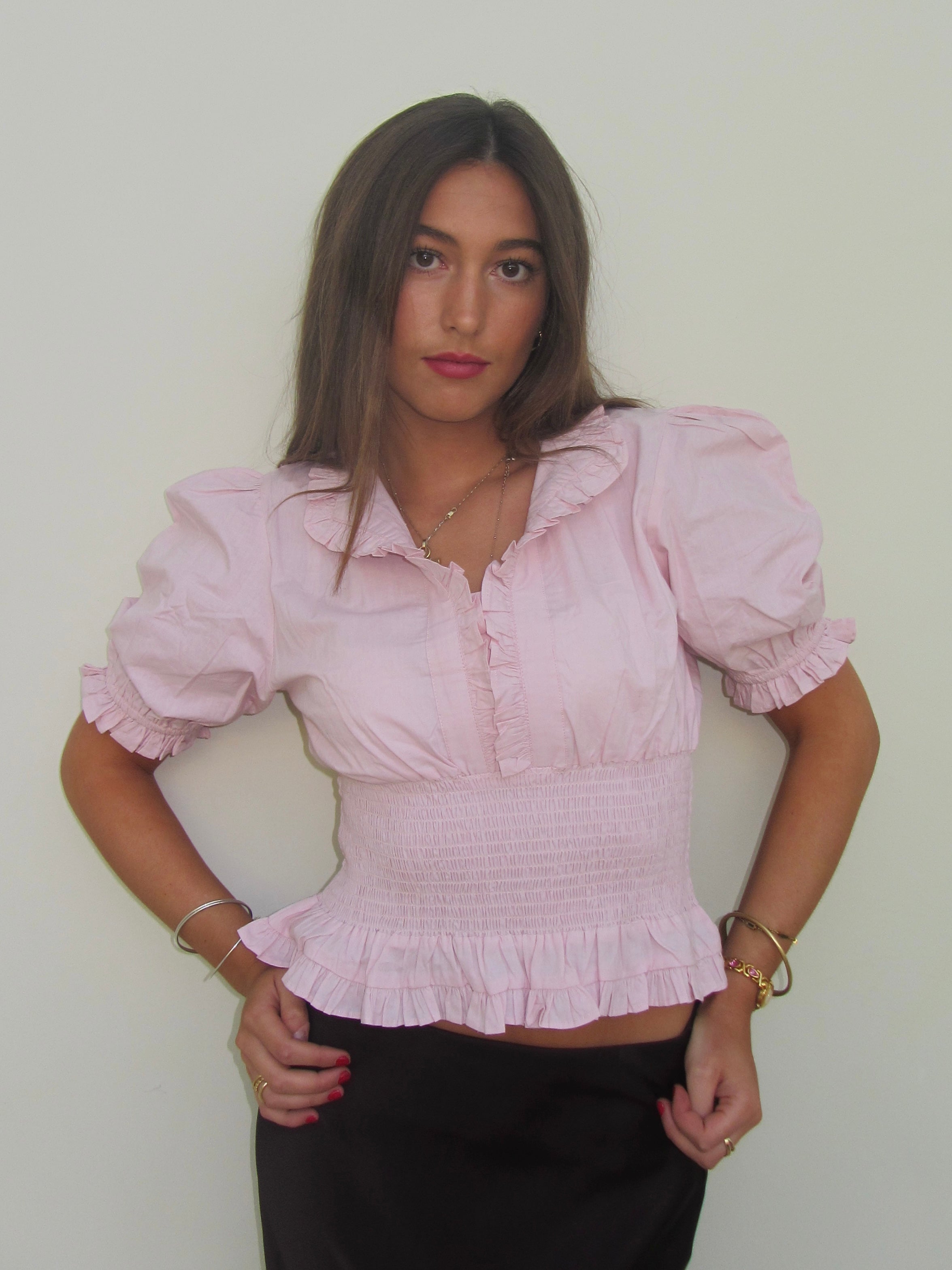 The Cora Blouse PINK (preorder)