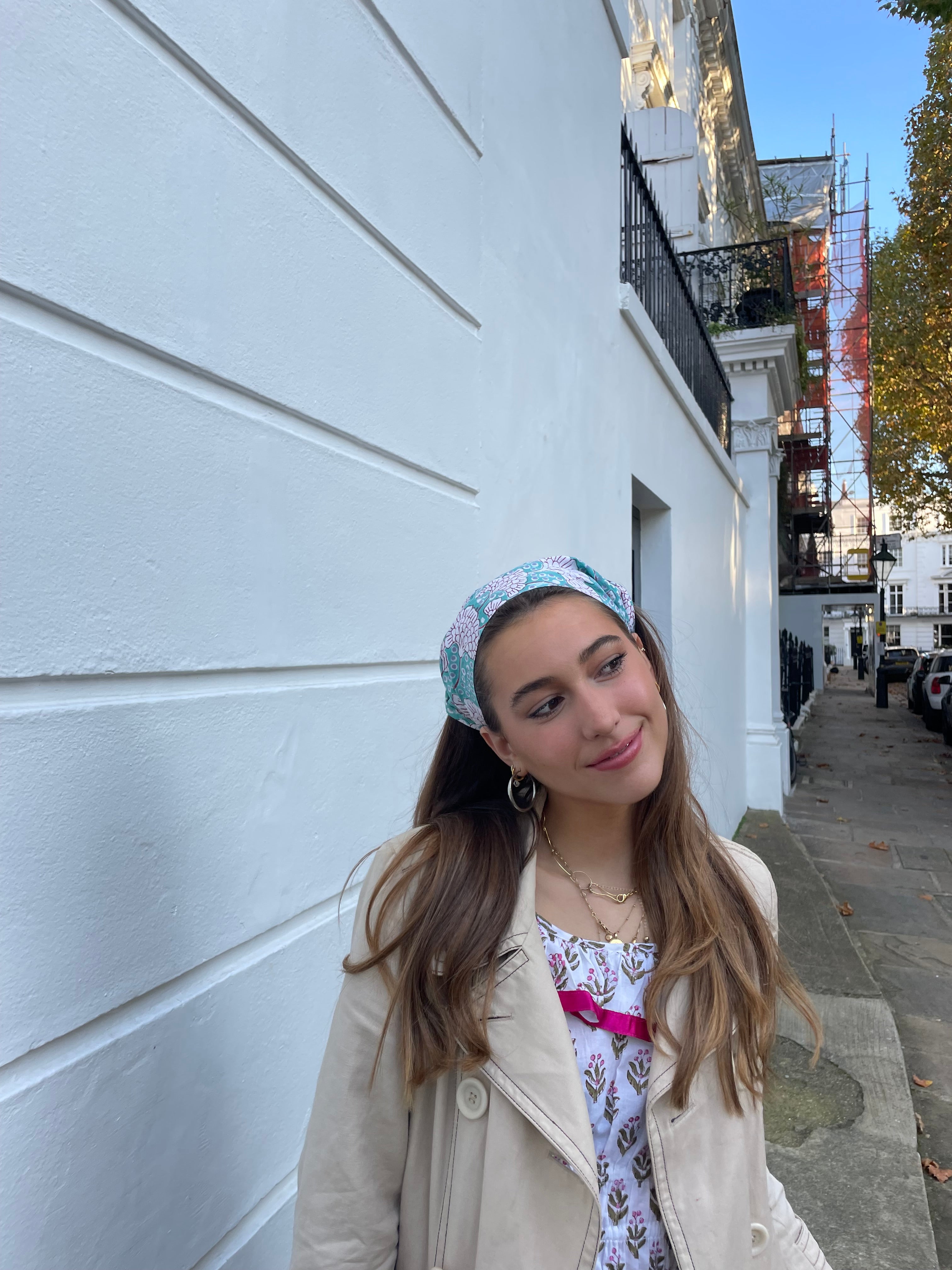 Blue Block Print Headband