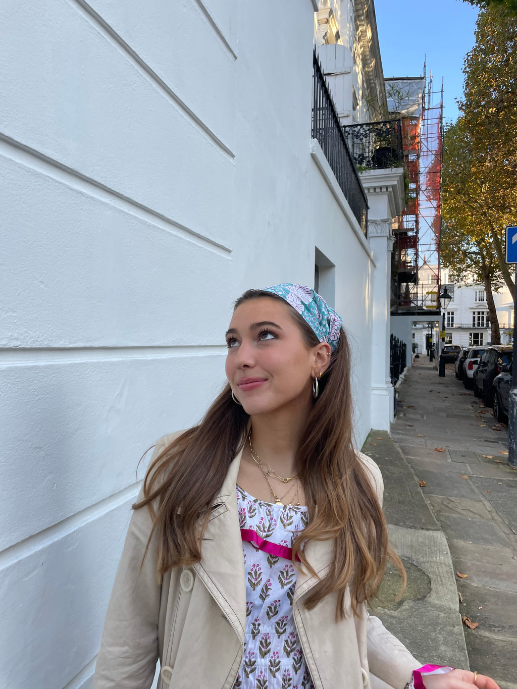 Blue Block Print Headband