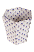 Blue Floral Paper Waste Bin