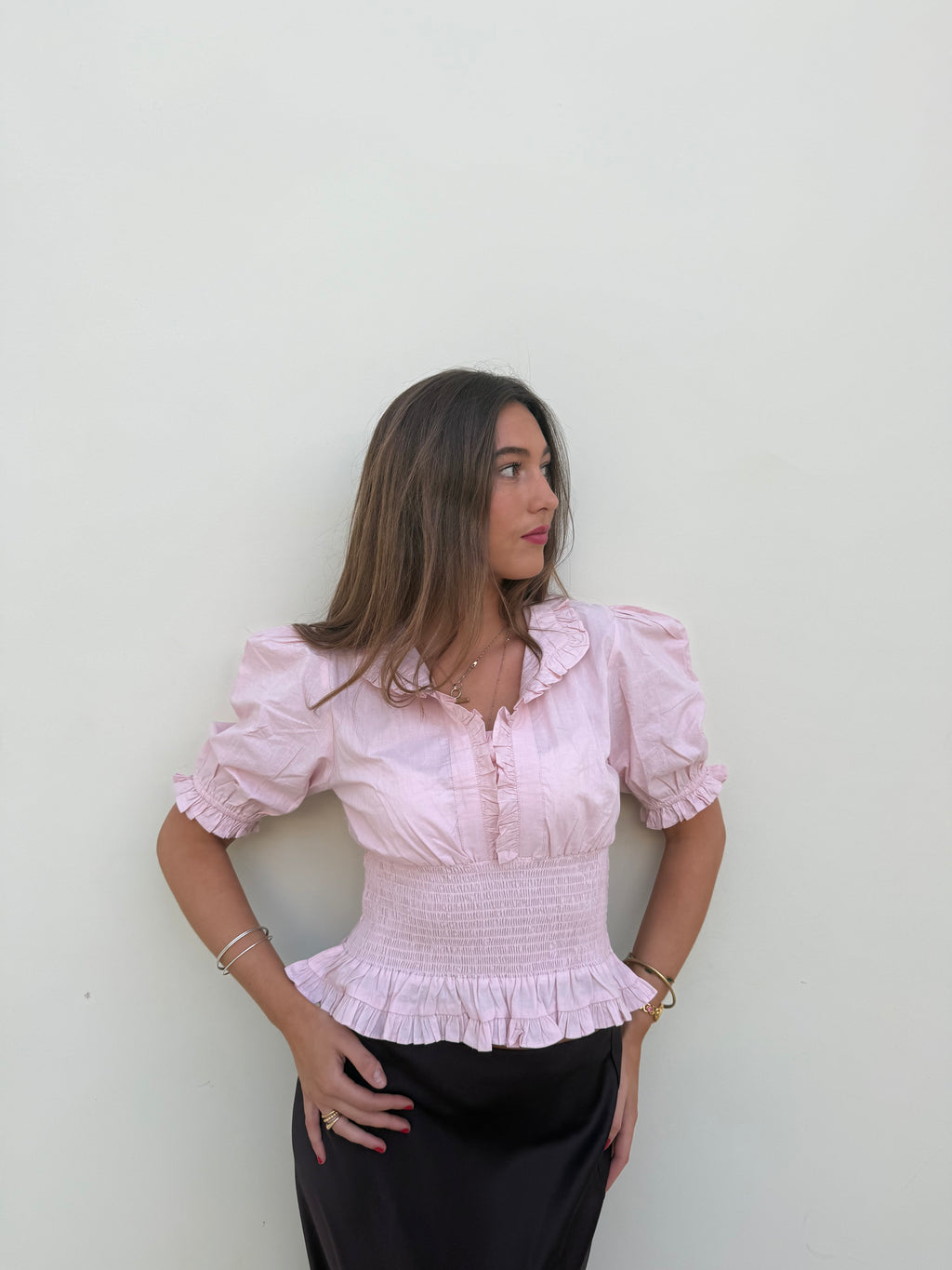 The Cora Blouse PINK (preorder)