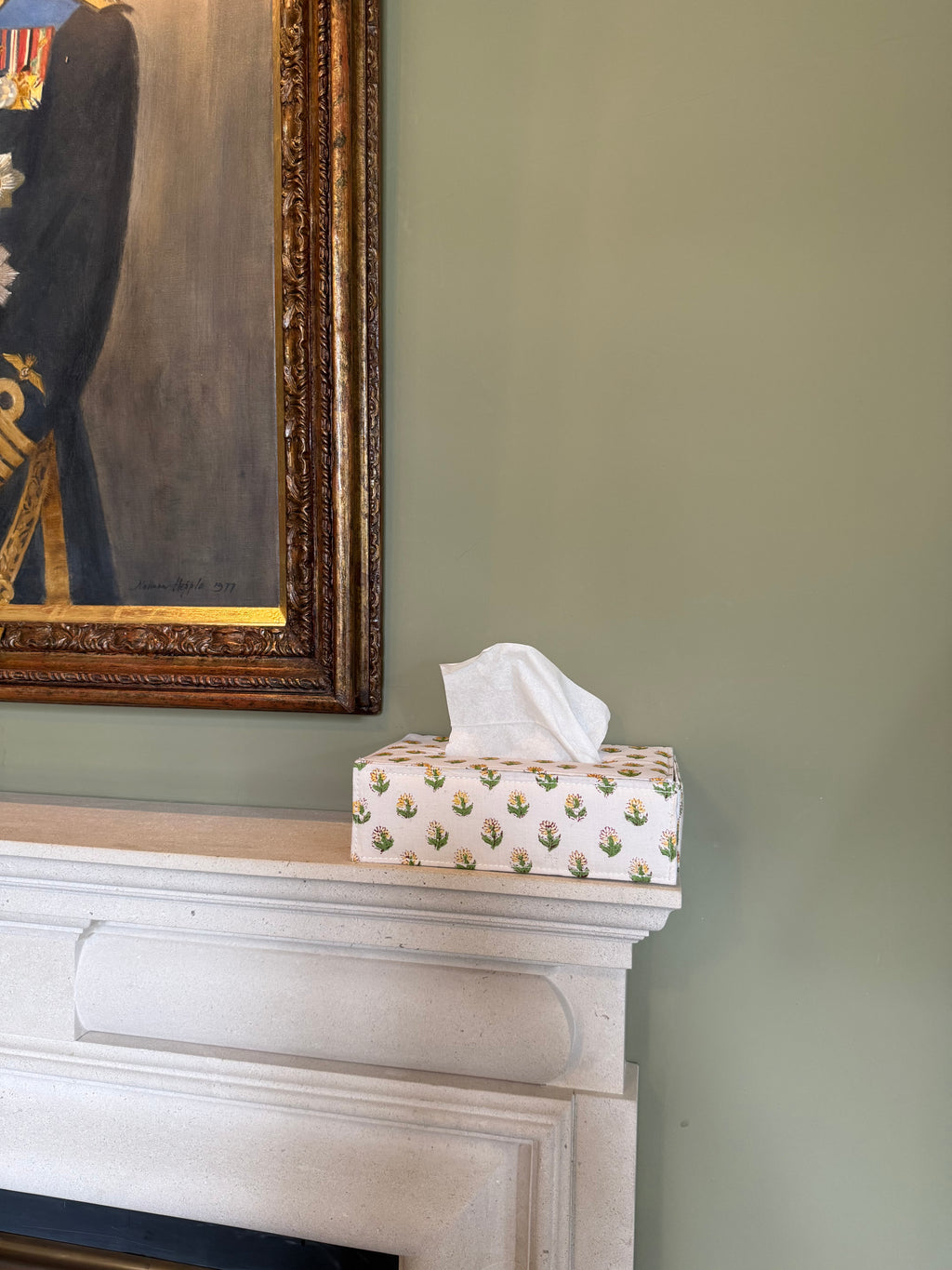 Yellow Floral Tissue Box Holder