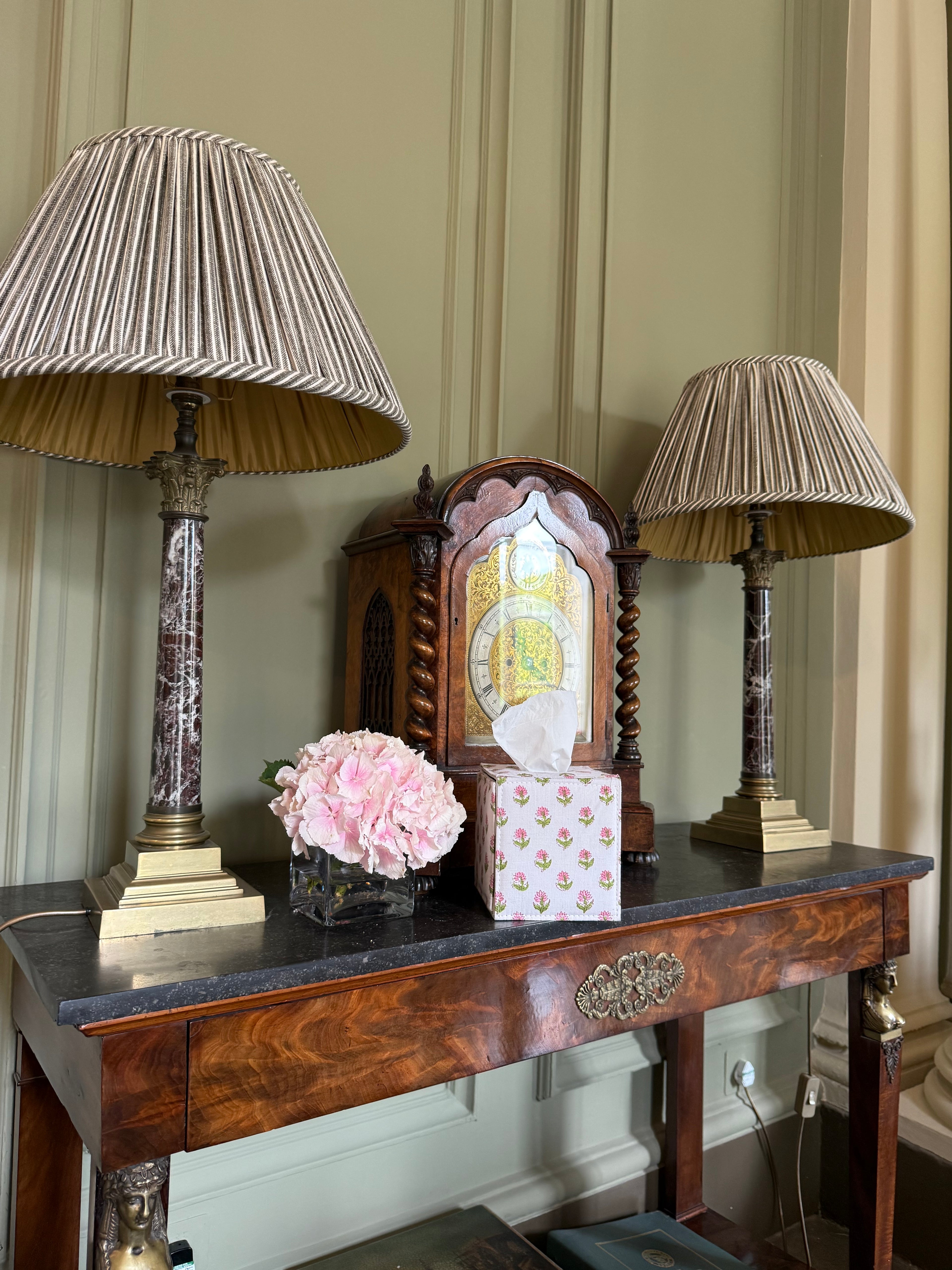 Pink Floral Tissue Box Holder
