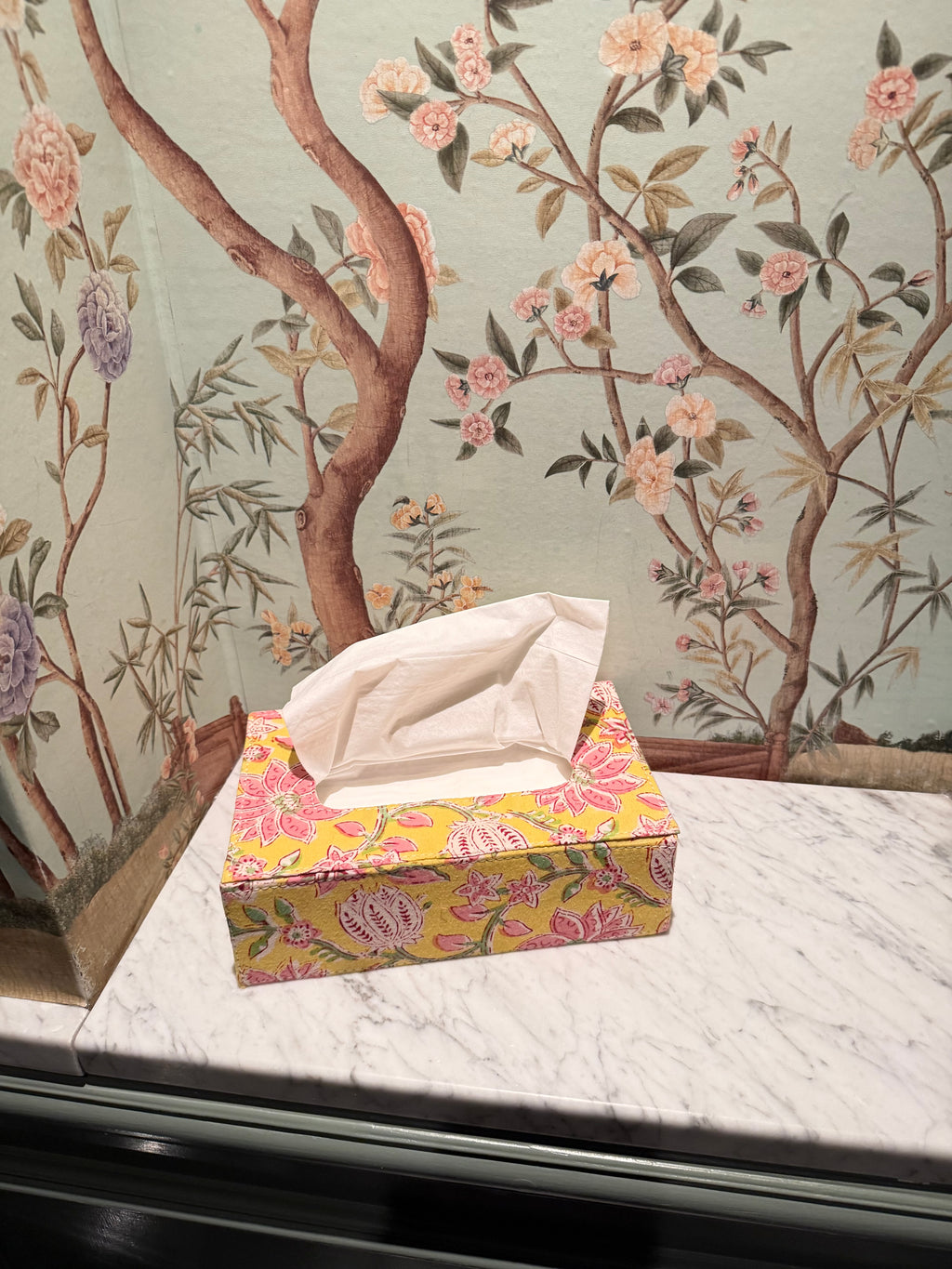 Yellow Tissue Box Holder