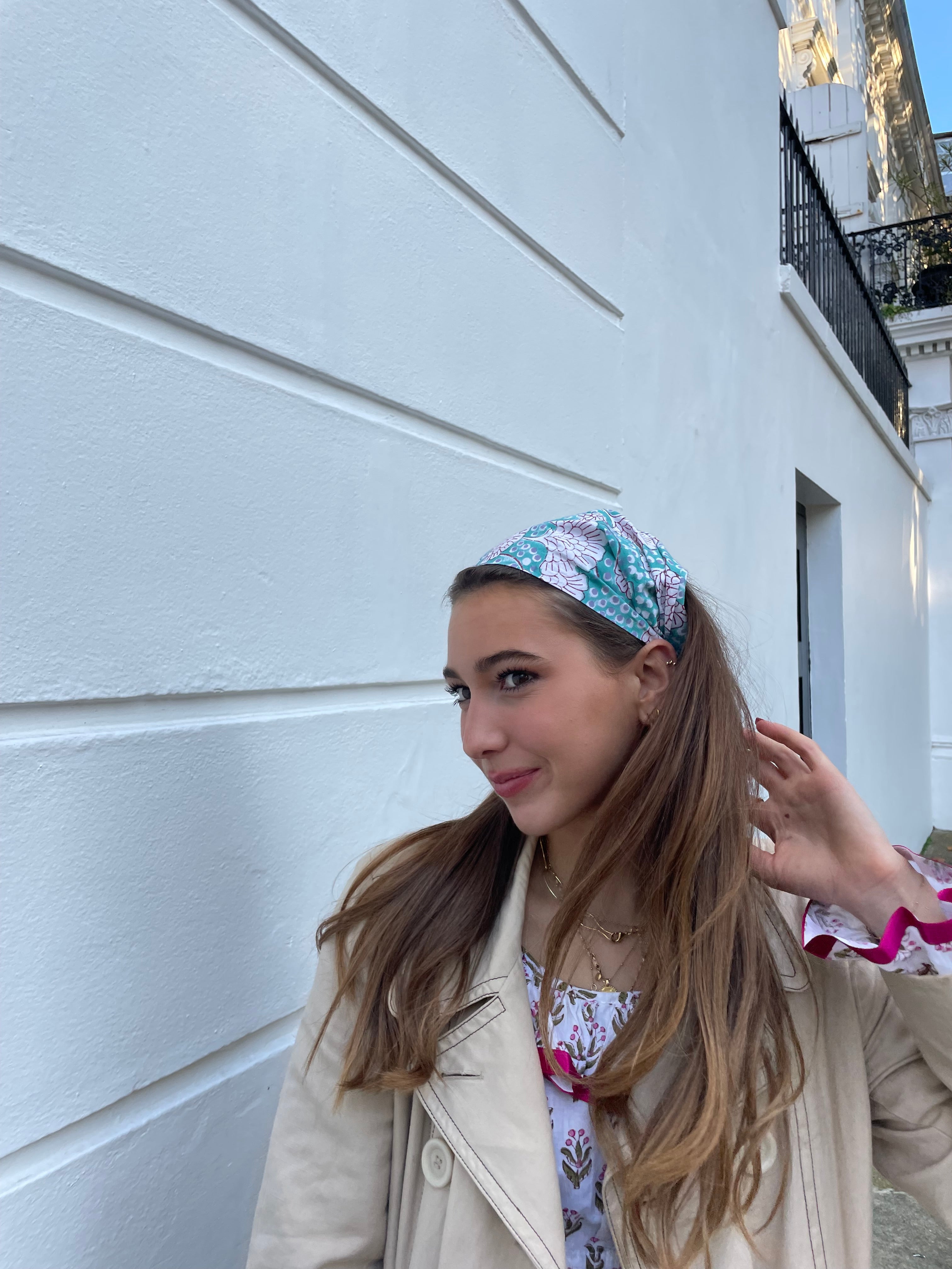 Blue Block Print Headband