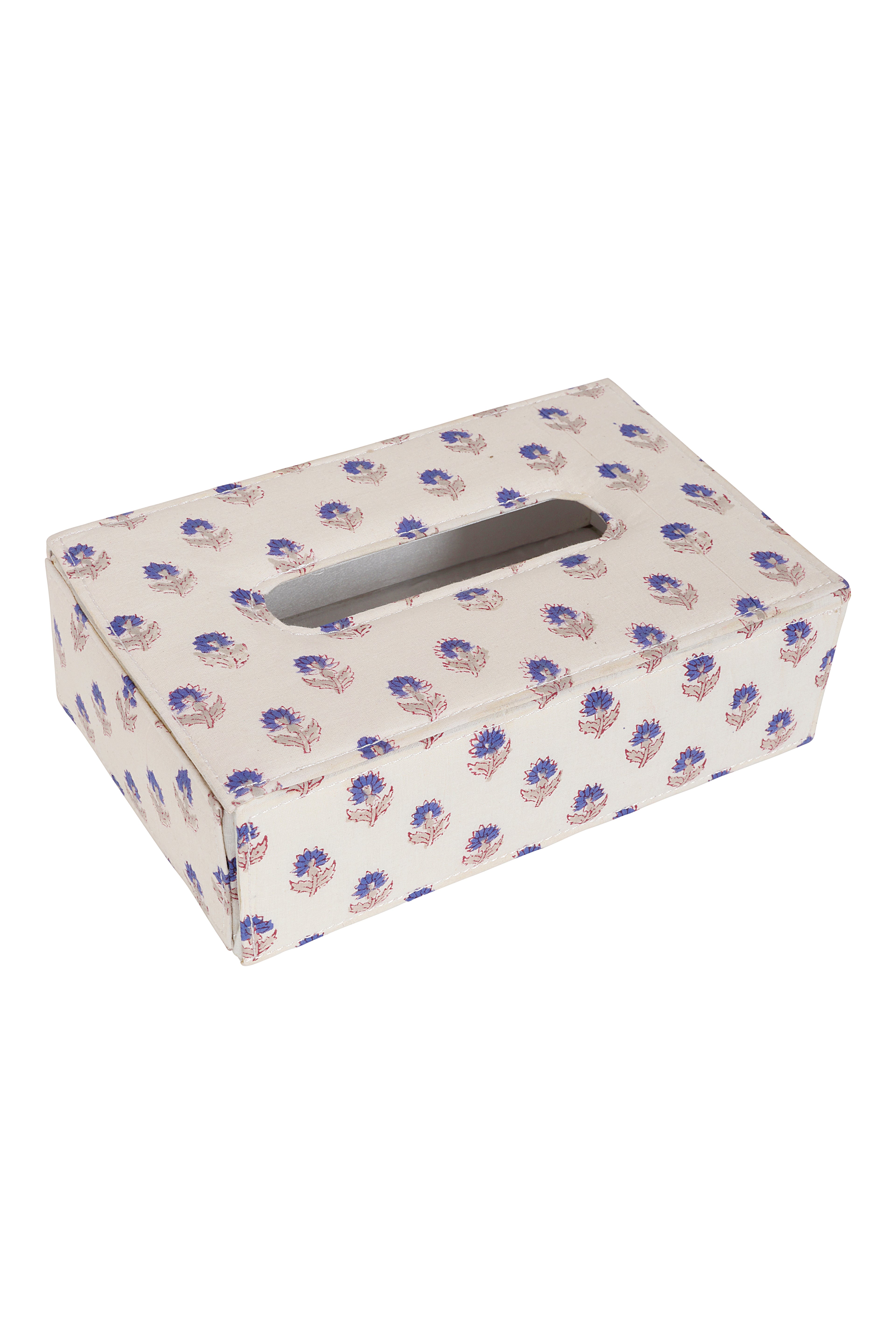 Blue Floral Tissue Box Holder