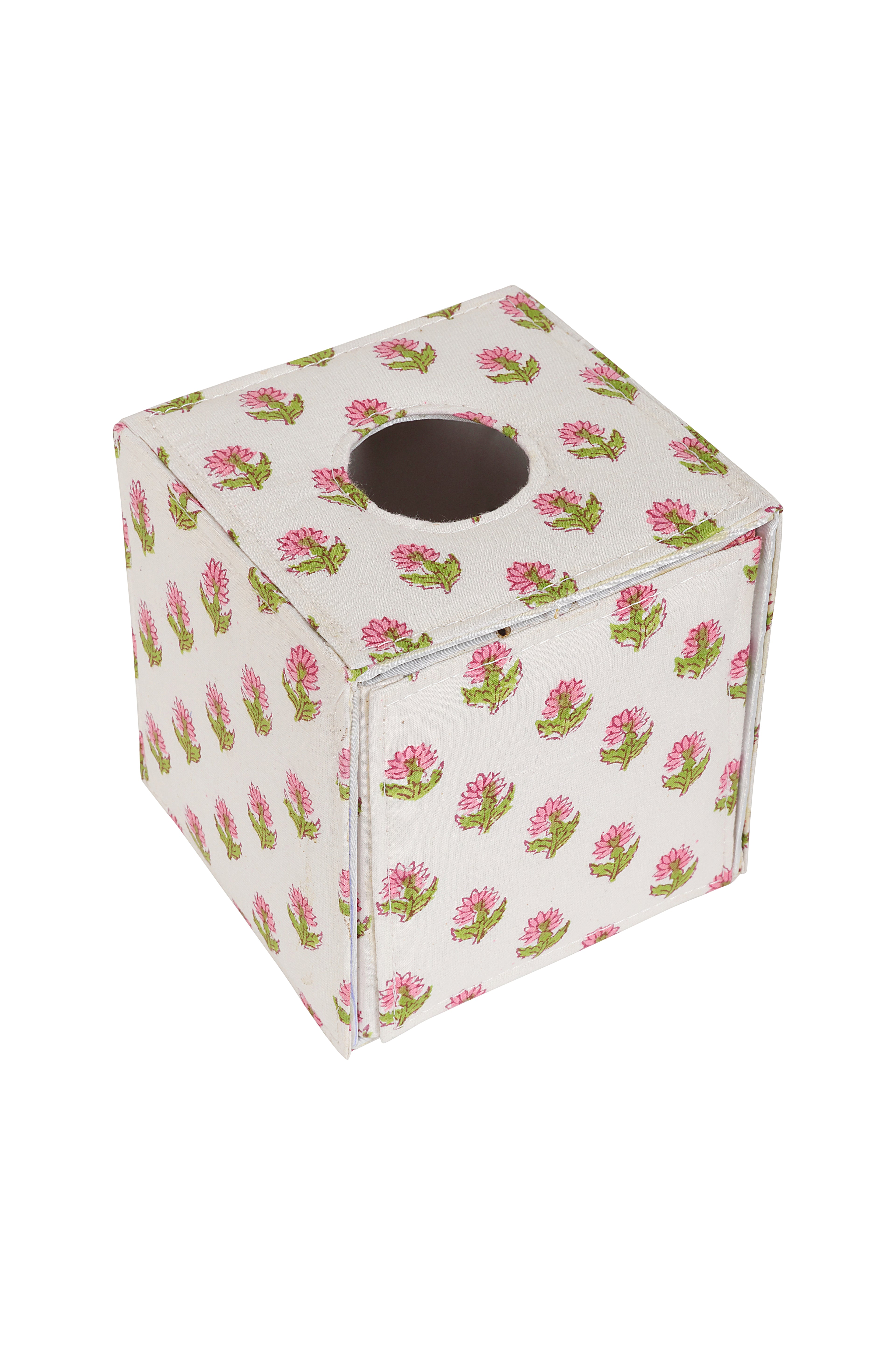 Pink Floral Tissue Box Holder