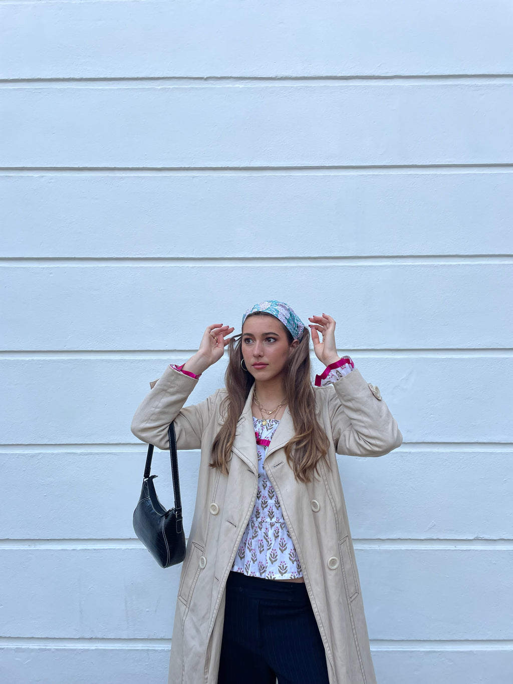 Blue Block Print Headband